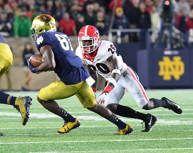 Georgia safety J.R. Reed, who began his college career at Tulsa, started in all 15 games last season for the Bulldogs and fnished second on the team with 79 tackles.