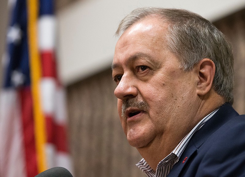 
              FILE - In this Jan. 18, 2018, file photo, former Massey CEO and West Virginia Republican Senatorial candidate, Don Blankenship, speaks during a town hall to kick off his campaign in Logan, W.Va. There's a new fact-checking operation in West Virginia, and it leaves one fact out of plain sight - that it's run by U.S. Senate candidate Blankenship's campaign.  (AP Photo/Steve Helber, File)
            