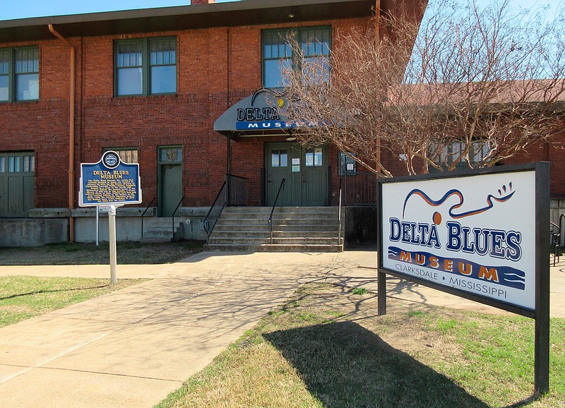 FILE- This March 10, 2017 file photo shows the Delta Blues Museum in Clarksdale, Miss. The museum in Mississippi is getting $460,000 to create an exhibit about the history and influence of American blues and the music's connection to the Mississippi Delta. It's among 199 grants totaling $18.6 million nationwide announced Monday by the National Endowment for the Humanities. (AP Photo/Beth J. Harpaz, File)