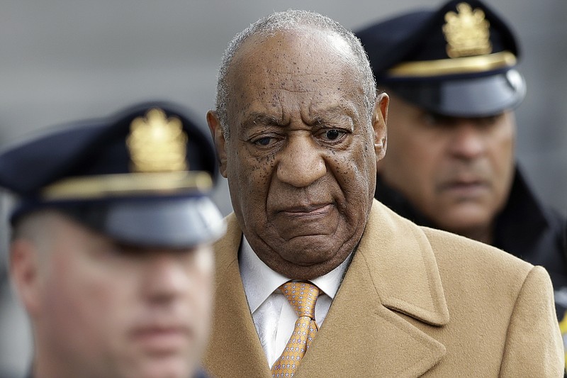 Bill Cosby leaves his sexual assault trial for the day, Thursday, April 12, 2018, at the Montgomery County Courthouse in Norristown, Pa. (AP Photo/Matt Slocum)