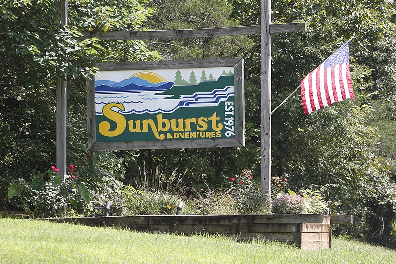 Staff file photo - A company sign welcomes customers to Sunburst Adventures in Benton, Tenn.