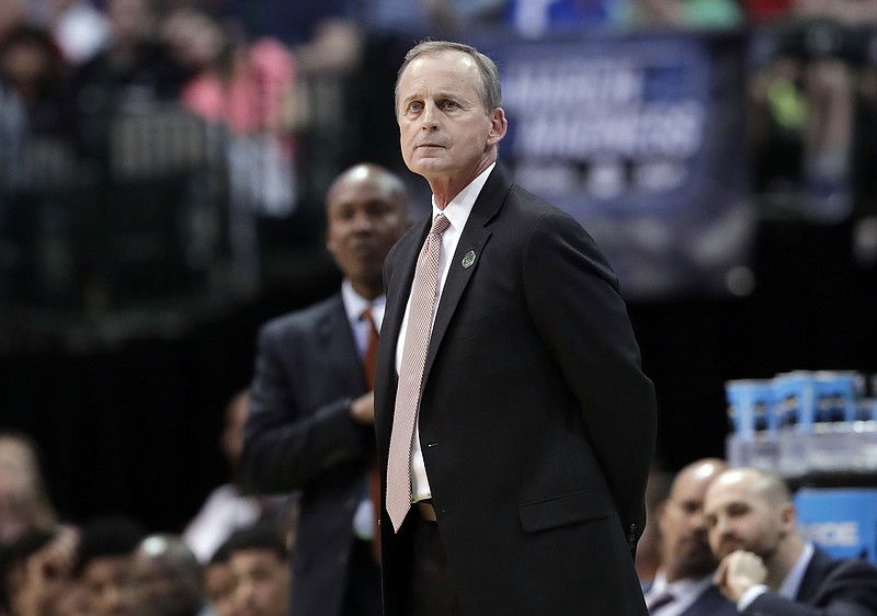 Tennessee men's basketball coach Rick Barnes watches the Vols' game against Loyola-Chicago in Dallas during the second round of the NCAA tournament last season.
