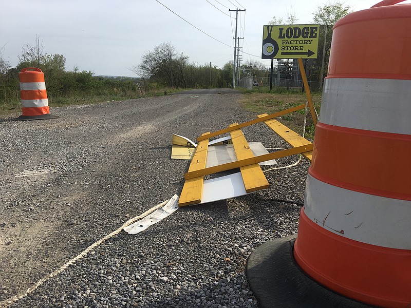 South Pittsburg's Ash Avenue, which is currently closed to normal traffic and mostly unpaved, is home to some residents who are worried about access.