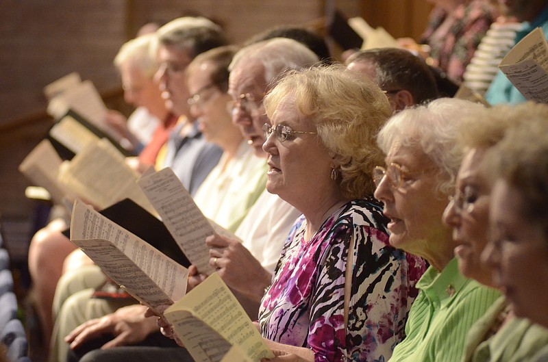 In this file photo, members of a mass choir at First Cumberland Presbyterian Church in Brainerd rehearse for an upcoming concert. The church will soon host a training course to help area congregations prevent and de-escalate active-shooter scenarios.