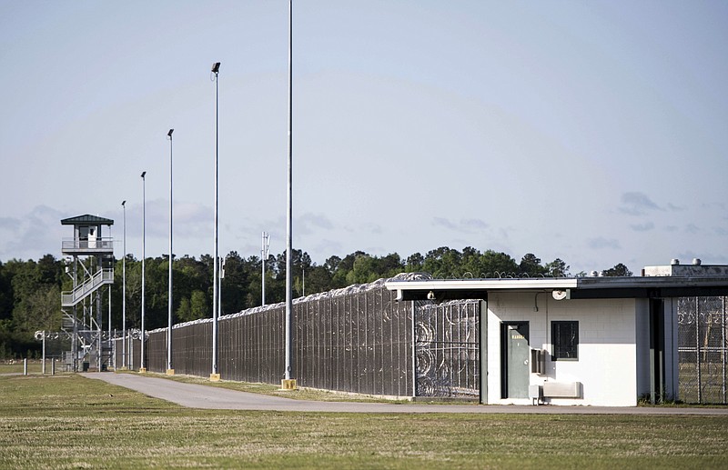 This shows the Lee Correctional Institution on Monday, April 16, 2018, in Bishopville, S.C. Multiple inmates were killed and others seriously injured amid fighting between prisoners inside the maximum security prison in South Carolina. (AP Photo/Sean Rayford)