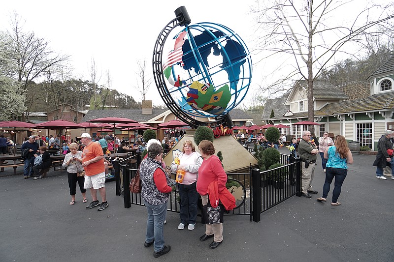 Staff Photo by Dan Henry / The Chattanooga Times Free Press- 3/24/16. Patrons visit Dollywood in Pigeon Forge, TN, on March 24, 2016. 