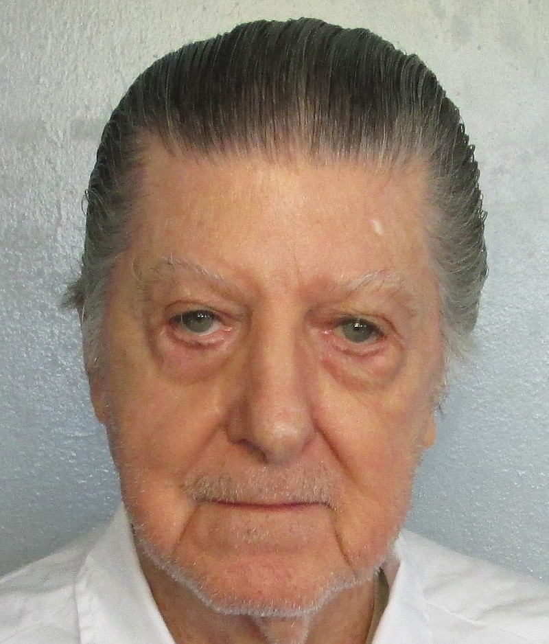 This photo provided by the Alabama Department of Corrections shows Walter Leroy Moody. A federal appeals court has rejected the death row inmate's argument that Moody must serve out his federal sentence before Alabama can put him to death for the 1989 killing of a federal judge. He is scheduled to be executed Thursday, April 19, 2018, for killing 11th Circuit Judge Robert Vance with a bomb mailed to his home. (Alabama Department of Corrections via AP)