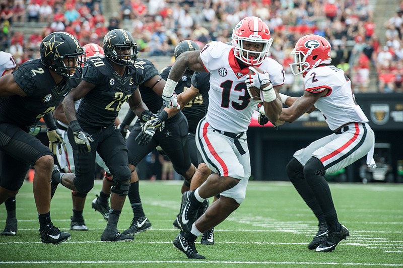 Georgia tailback Elijah Holyfield, who had seven carries for 51 yards in last year's win at Vanderbilt, could have a big G-Day game Saturday.