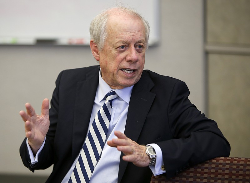 Former Tennessee governor and U.S. Senate candidate Phil Bredesen meets with the editorial board at the Chattanooga Times Free Press on Tuesday, Feb. 20, 2018.