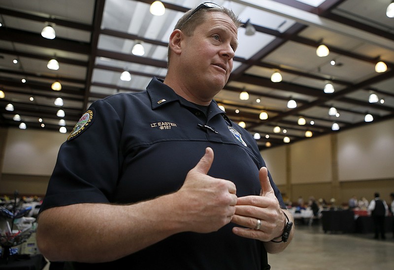 Staff photo by C.B. Schmelter / 
Chattanooga Police Department Lt. Anthony Easter speaks with the Times Free Press during the 9th annual Chattanooga Autism Conference at the Chattanooga Convention Center on Friday, April 20, 2018 in Chattanooga, Tenn.