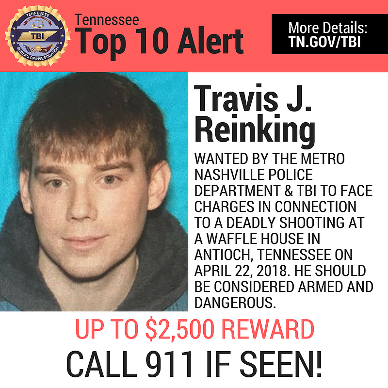 TBI adds suspect in deadly Waffle House shooting to Top 10 Most Wanted ...