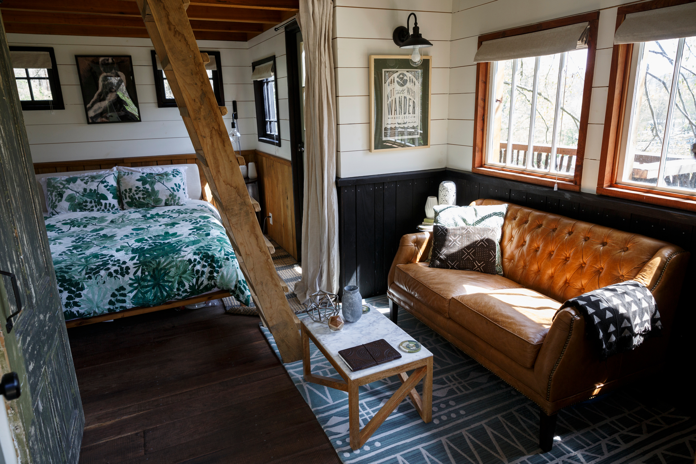 The main floor of a treehouse vacation rental on Saturday, March 31, 2018, in Flintstone, Ga.