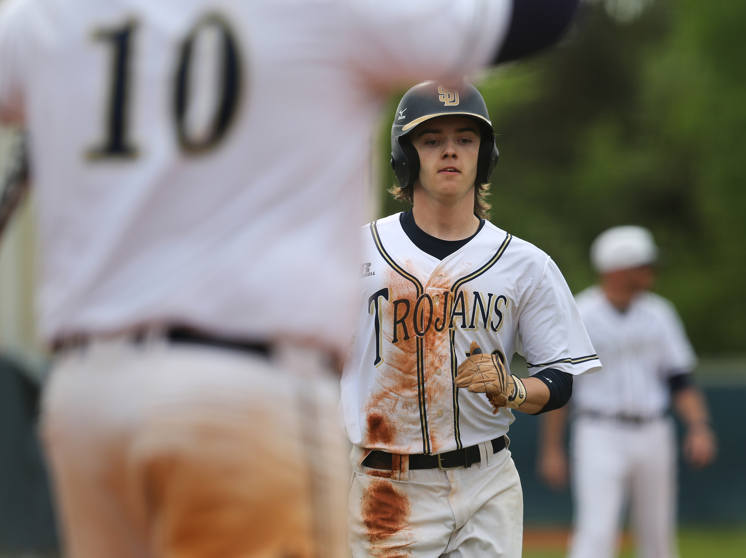 Soddy-Daisy's Jacob Jennings (19) scores during the first Soddy-Daisy vs. Bradley Central baseball game at Soddy-Daisy High School Wednesday, April 25, 2018 in Soddy-Daisy, Tenn.