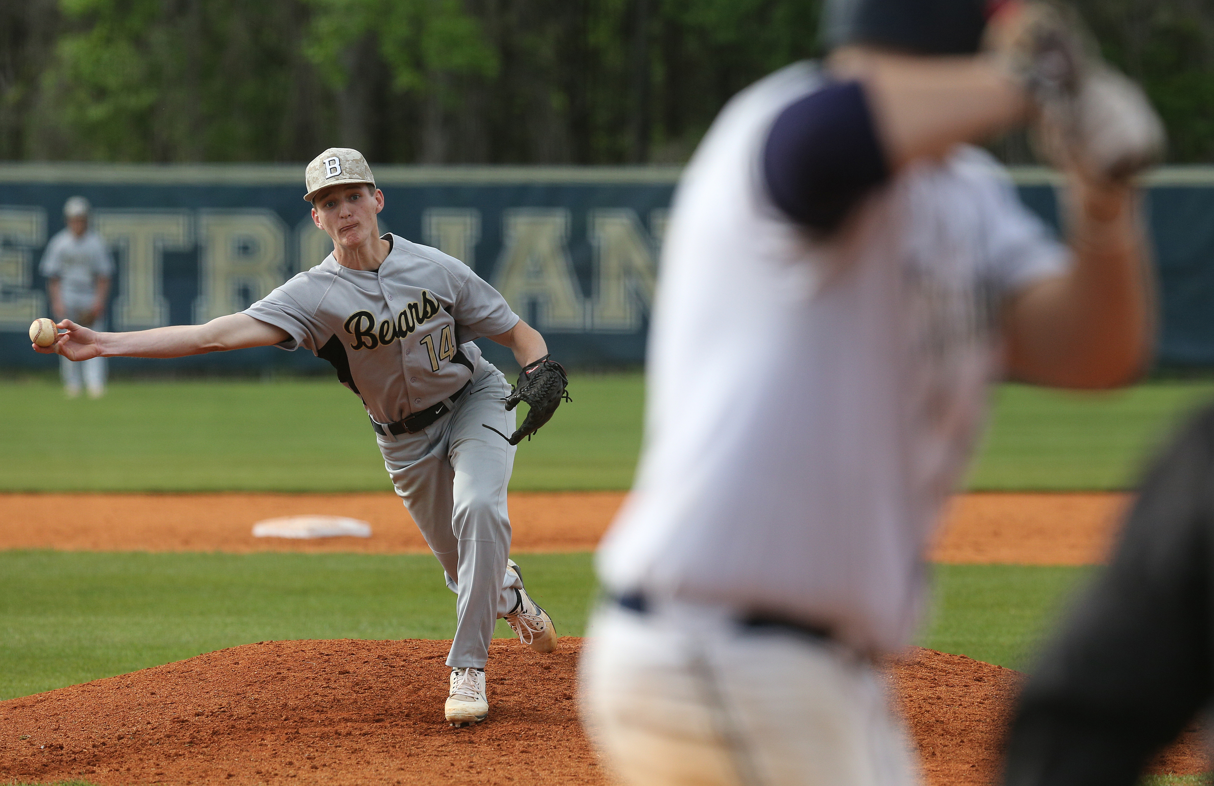 Bradley Central's Jake Prock (14) pitches during the first Soddy-Daisy vs. Bradley Central baseball game at Soddy-Daisy High School Wednesday, April 25, 2018 in Soddy-Daisy, Tenn.