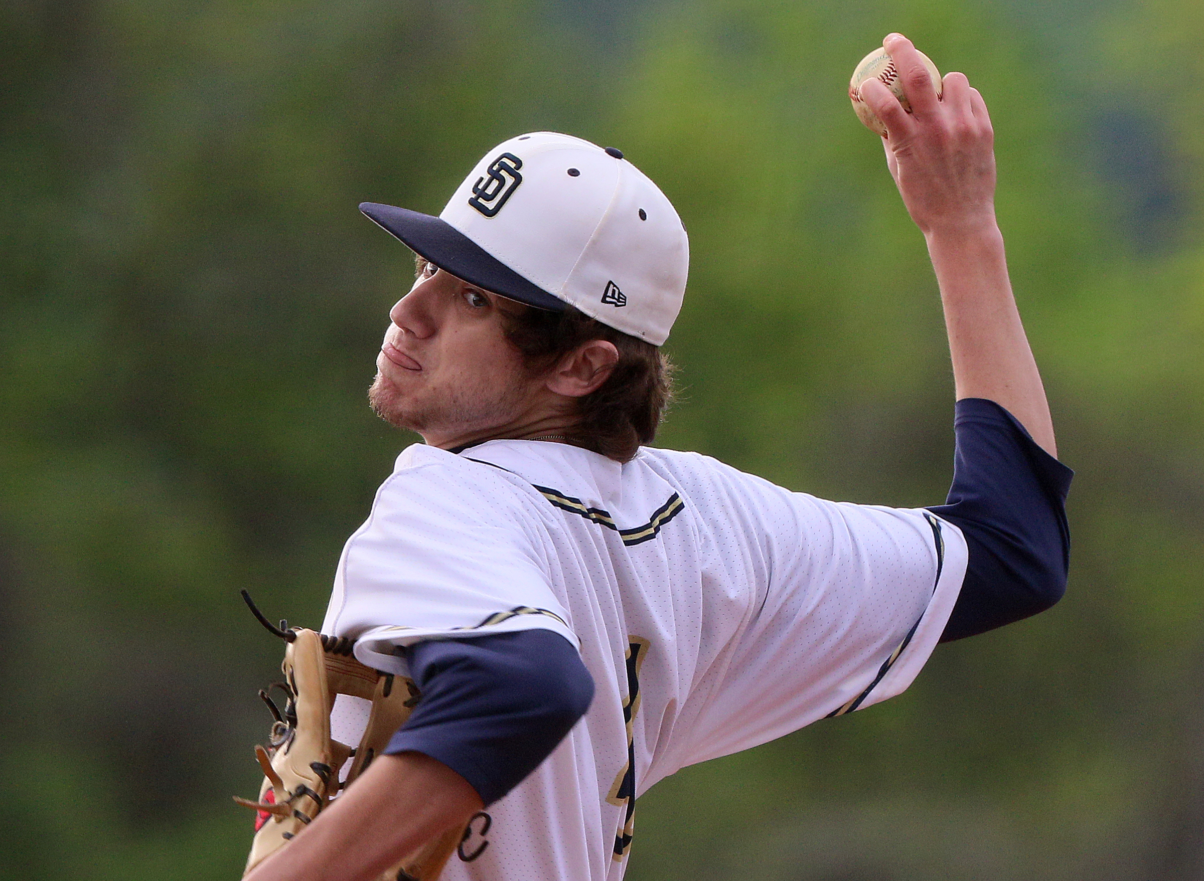 Soddy-Daisy's Tanner Brown (4) pitches during the first Soddy-Daisy vs. Bradley Central baseball game at Soddy-Daisy High School Wednesday, April 25, 2018 in Soddy-Daisy, Tenn.