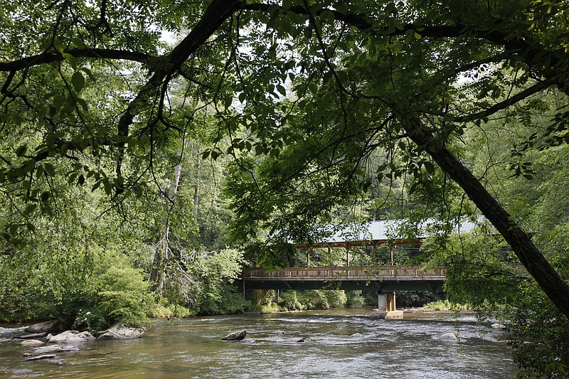 The Cartecay river near the city of Ellijay, Ga., flows under a covered bridge nestled in the North Georgia mountains just a few hours drive from Chattanooga.