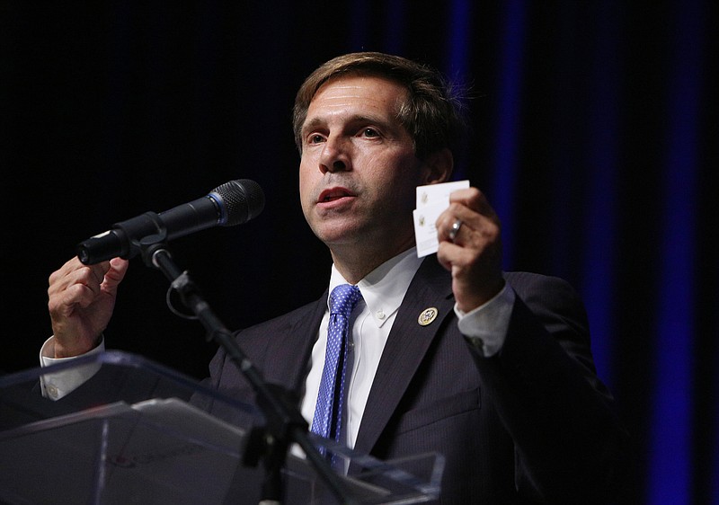 In this Aug. 23, 2017, staff file photo, U.S. Rep. Chuck Fleischmann, R-Tenn., speaks during the annual Chattanooga Chamber of Commerce Meeting at the Chattanooga Convention Center.