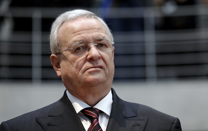 In this Jan. 19, 2017, file photo Martin Winterkorn, former CEO of the German car manufacturer 'Volkswagen', arrives for a questioning at an investigation committee of the German federal parliament in Berlin, Germany. A federal grand jury in Detroit has indicted the former Volkswagen CEO Winterkorn on charges stemming from the company's diesel emissions cheating scandal. The four-count indictment unsealed Thursday, May 3, 2018, alleges that the automaker's top executive at the time knew about the plot. The 70-year-old Winterkorn is charged with three counts of wire fraud and one of conspiring to violate the Clean Air Act. He was indicted in March. (AP Photo/Michael Sohn, File)