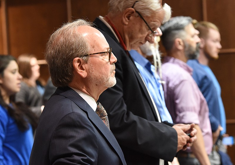 In this May 4, 2018, staff file photo, Tim Boyd waits for court to begin with Bradley County Criminal Court Judge Andrew Freiberg presiding.