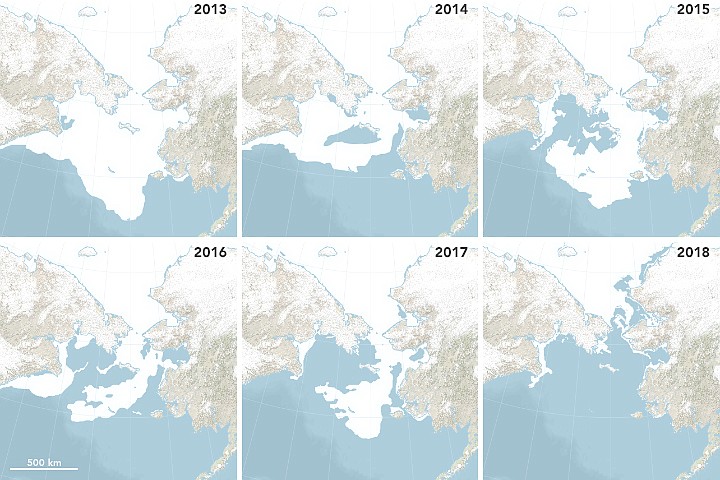 NASA images acquired April 29, 2013 to April 29, 2018.