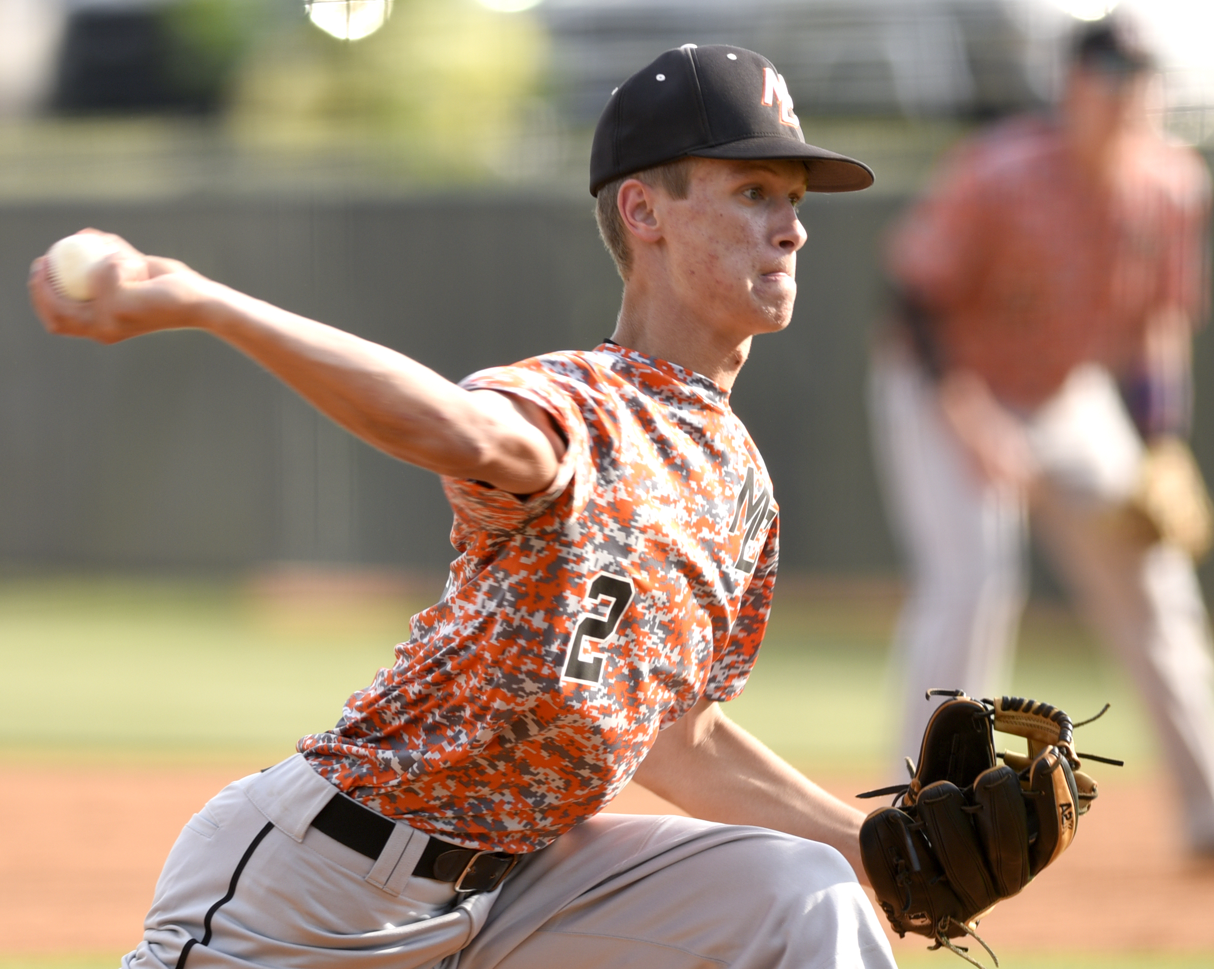 Meigs County pitcher, Brantley Baker (2) delivers the pitch. The Meigs County Tigers visited the Hixson Wildcats in the TSSAA Region 3-AA baseball final on May 14, 2018.