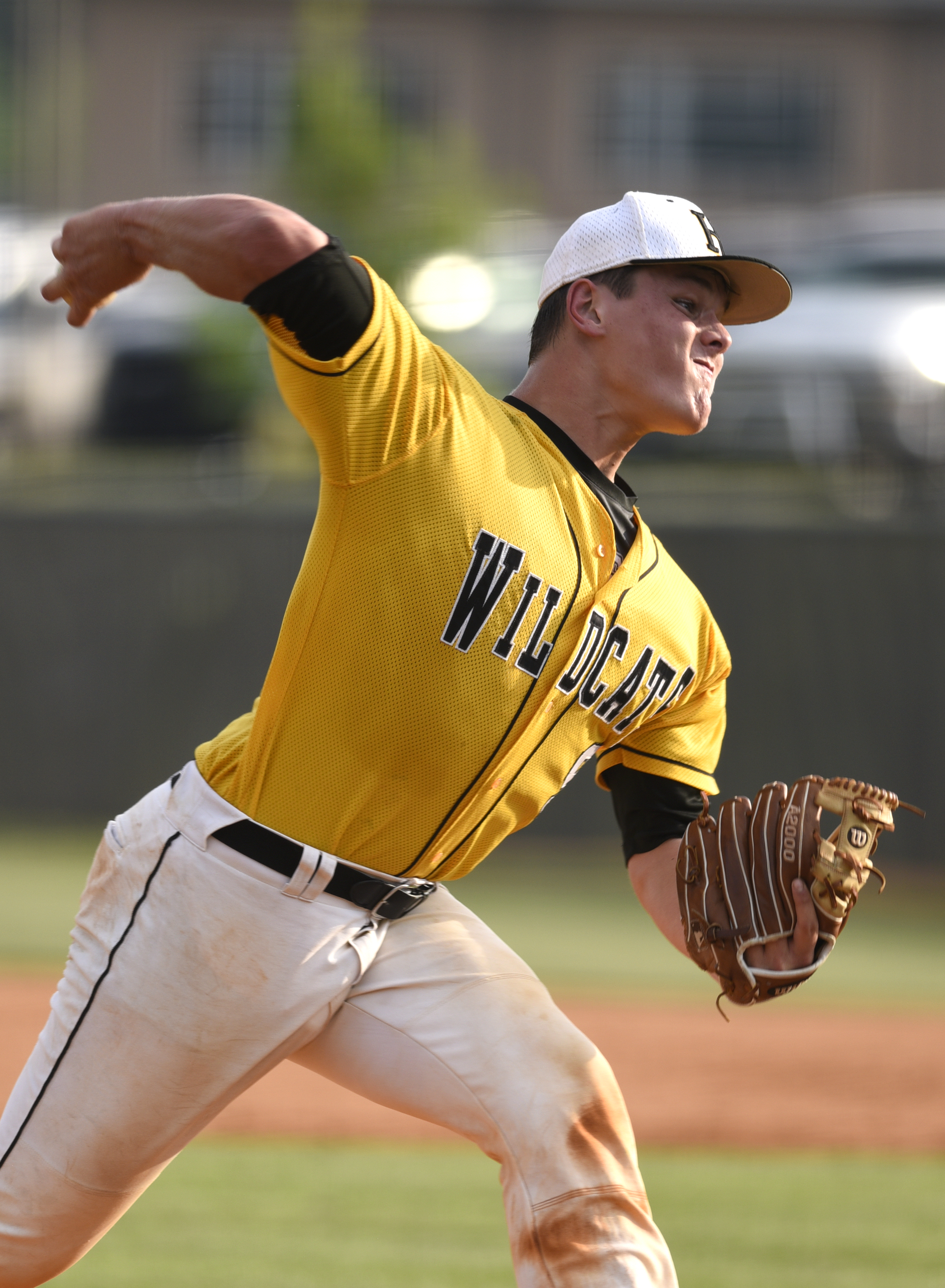 Hixson pitcher, Jack Julien (9) throws as he comes in relief. The Meigs County Tigers visited the Hixson Wildcats in the TSSAA Region 3-AA baseball final on May 14, 2018.