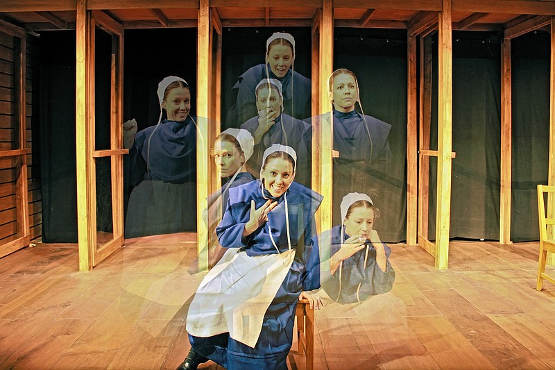 Katherine Tanner plays seven characters in the one-woman production "The Amish Project."