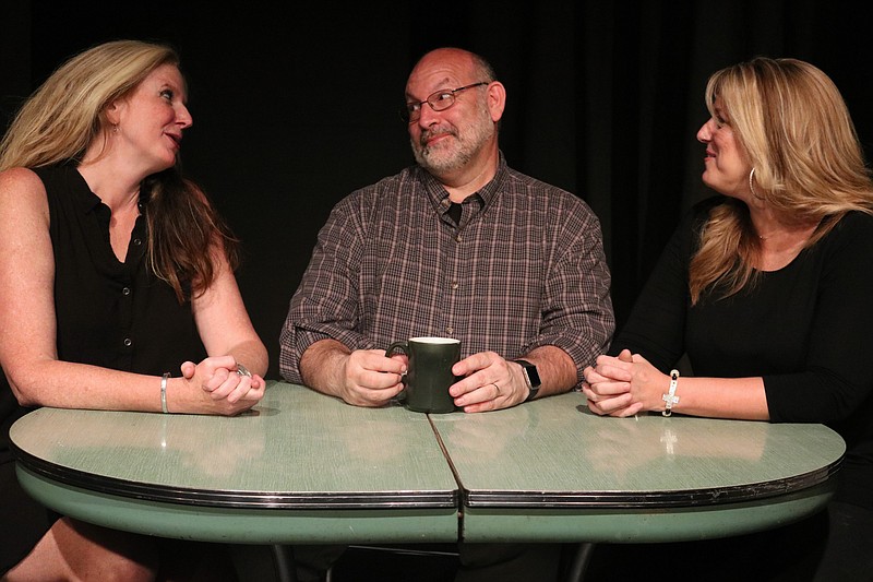 Heather Burton, David Pasqua and Cassie Richardson, from left, play the Lashley family in "The Sparkley Clean Funeral Singers."