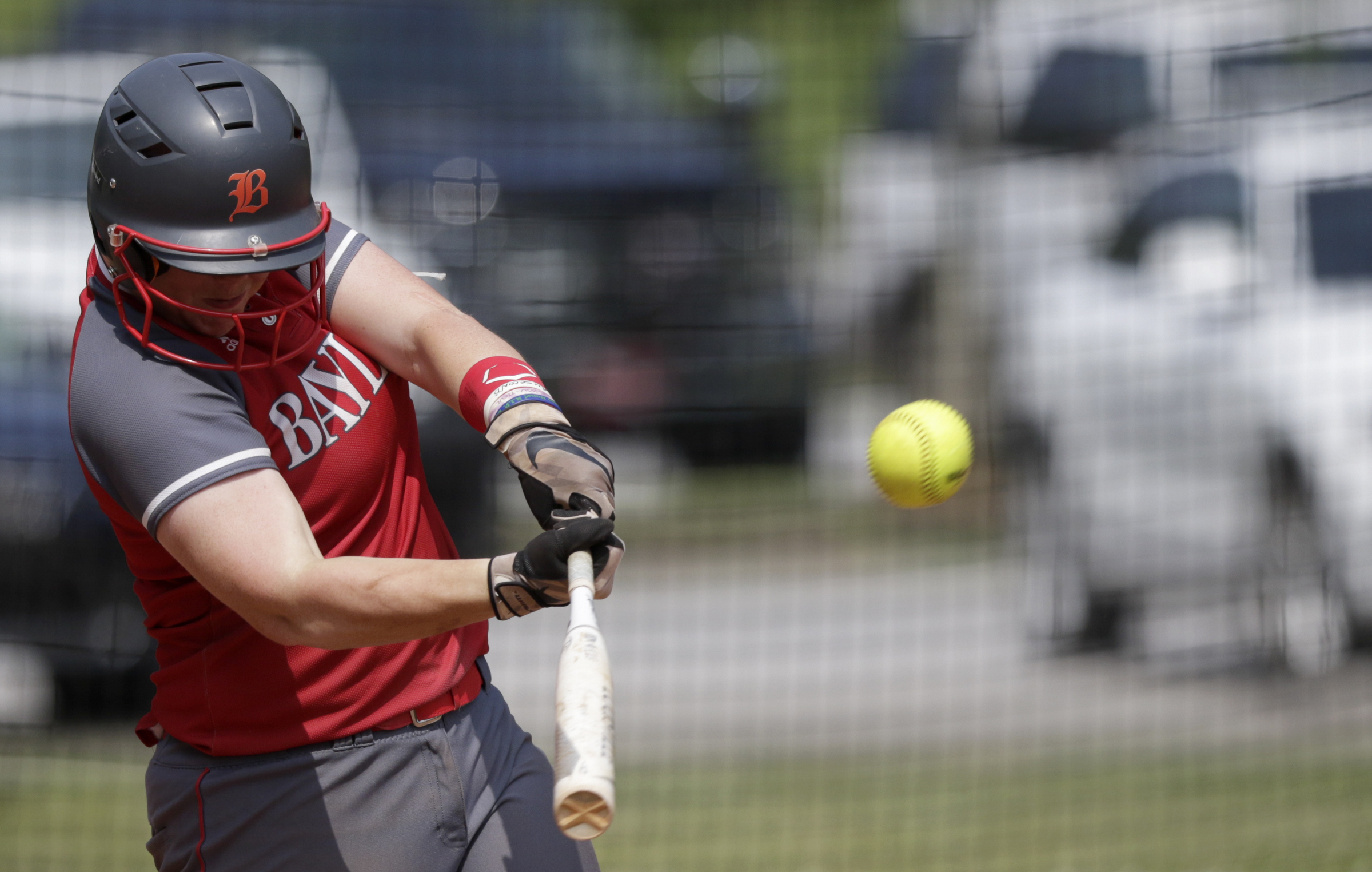 Baylor's Kamrie Rich connects for a 2-run homer against St. Agnes during the first game of the Division II-AA state quarterfinals at Baylor School on Tuesday, May 15, 2018 in Chattanooga, Tenn.