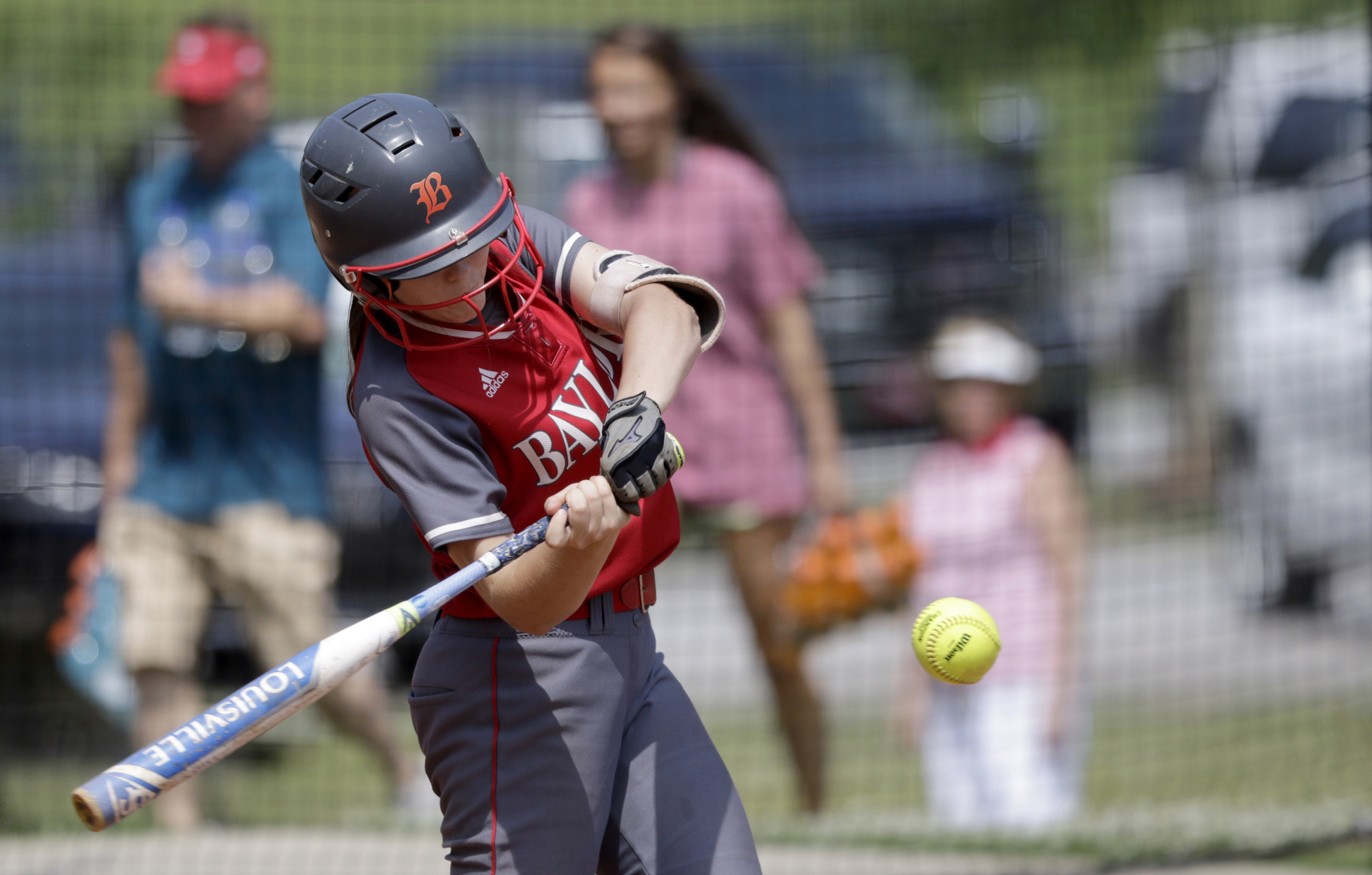 Baylor's Ace Sellers connects for a double against St. Agnes during the first game of the Division II-AA state quarterfinals at Baylor School on Tuesday, May 15, 2018 in Chattanooga, Tenn.