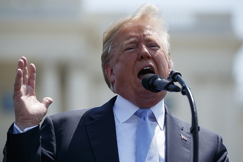 President Donald Trump speaks during the 37th annual National Peace Officers Memorial Service on Capitol Hill, Tuesday, May 15, 2018, in Washington. (AP Photo/Evan Vucci)