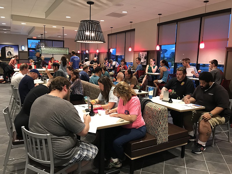 Over 60 Chick-fil-A fans lined up before the 6am mark at the new East Ridge Chick-fil-A at 639 Camp Jordan Pkwy to secure their seat on the unique First 100 Road Trip Experience.	