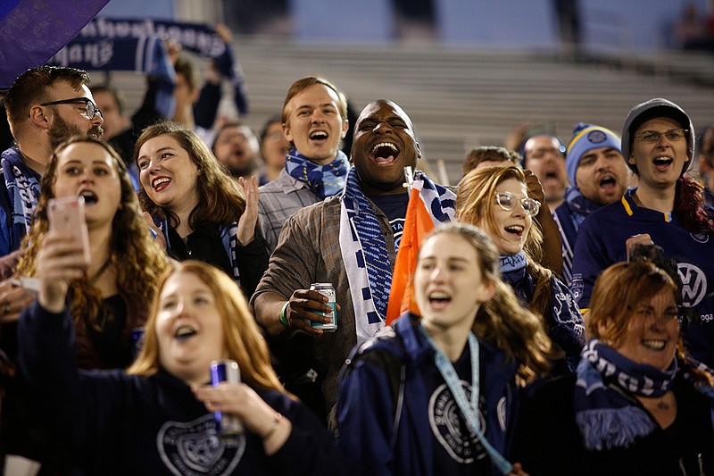 Chattanooga FC fans cheer during an exhibition match against Nashville SC at Finley Stadium in March. CFC opens its regular season tonight at home against Emerald Force SC.
