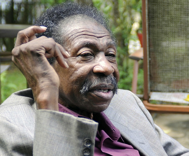 In this Thursday, May 3, 2018 photo, Bruce Carver Boynton, whose arrest for sitting in the white section of a segregated bus station restaurant in 1958 led to a Supreme Court decision and inspired the Freedom Rides movement, speaks at his home in Selma, Ala. An event is being planned in Montgomery, Ala., on May 18 to recognize Boynton, a largely unknown pioneer of the civil rights movement. (AP Photo/Jay Reeves)

