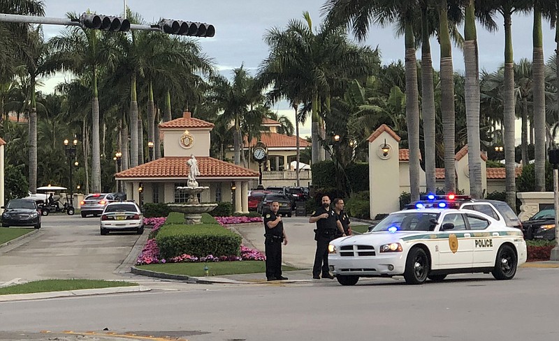 Police respond to The Trump National Doral resort after reports of a shooting inside the resort Friday, May 18, 2018 in Doral, Fla. 