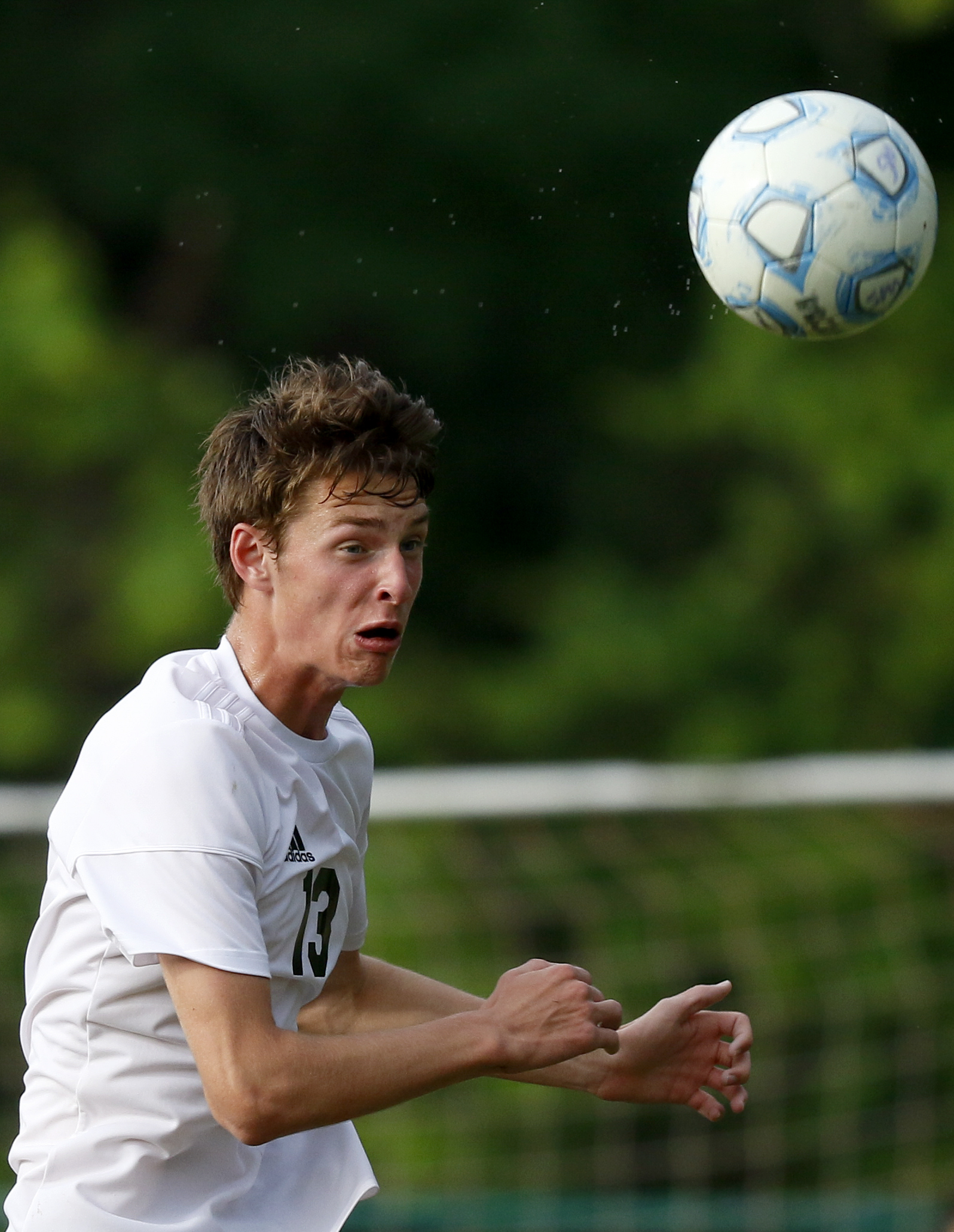 Signal Mountain's Leon Menge heads the ball against RePublic at Signal Mountain Middle/High School on Sunday, May 20, 2018 in Signal Mountain, Tenn.