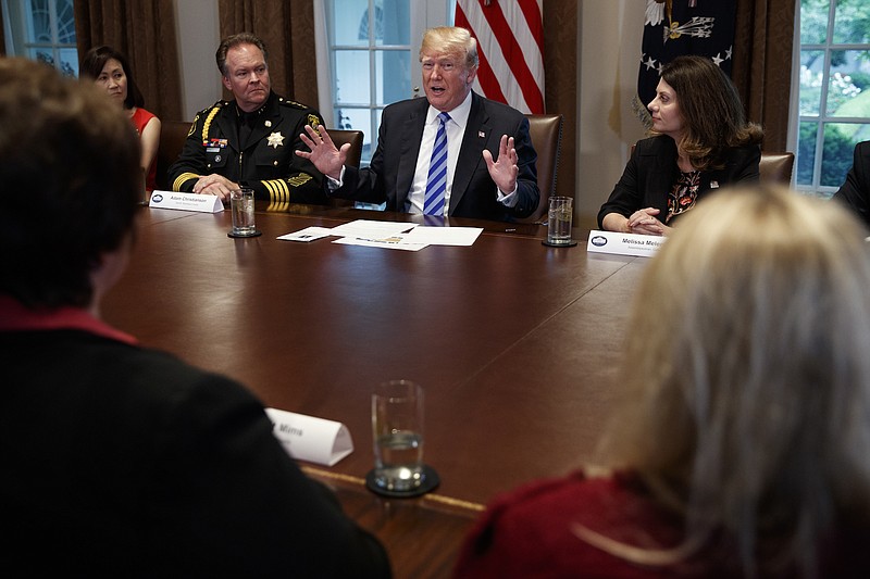 President Donald Trump speaks during a roundtable on immigration policy in California, in the Cabinet Room of the White House, last Wednesday in Washington. (AP Photo/Evan Vucci)