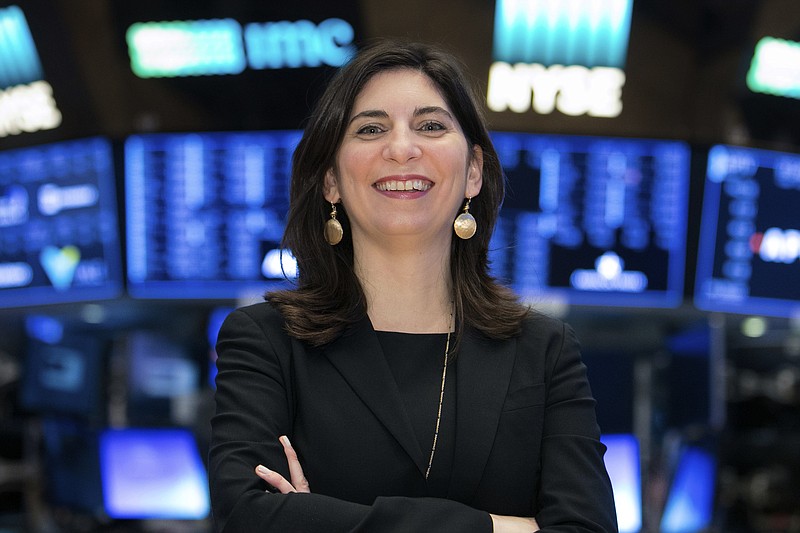 
              In this undated photo provided by the New York Stock Exchange, Stacey Cunningham poses for a photo at the Stock Exchange in New York. Cunningham, the chief operating officer for the NYSE group, will become the 67th president of the Big Board. (Alyssa Ringler/NYSE via AP)
            