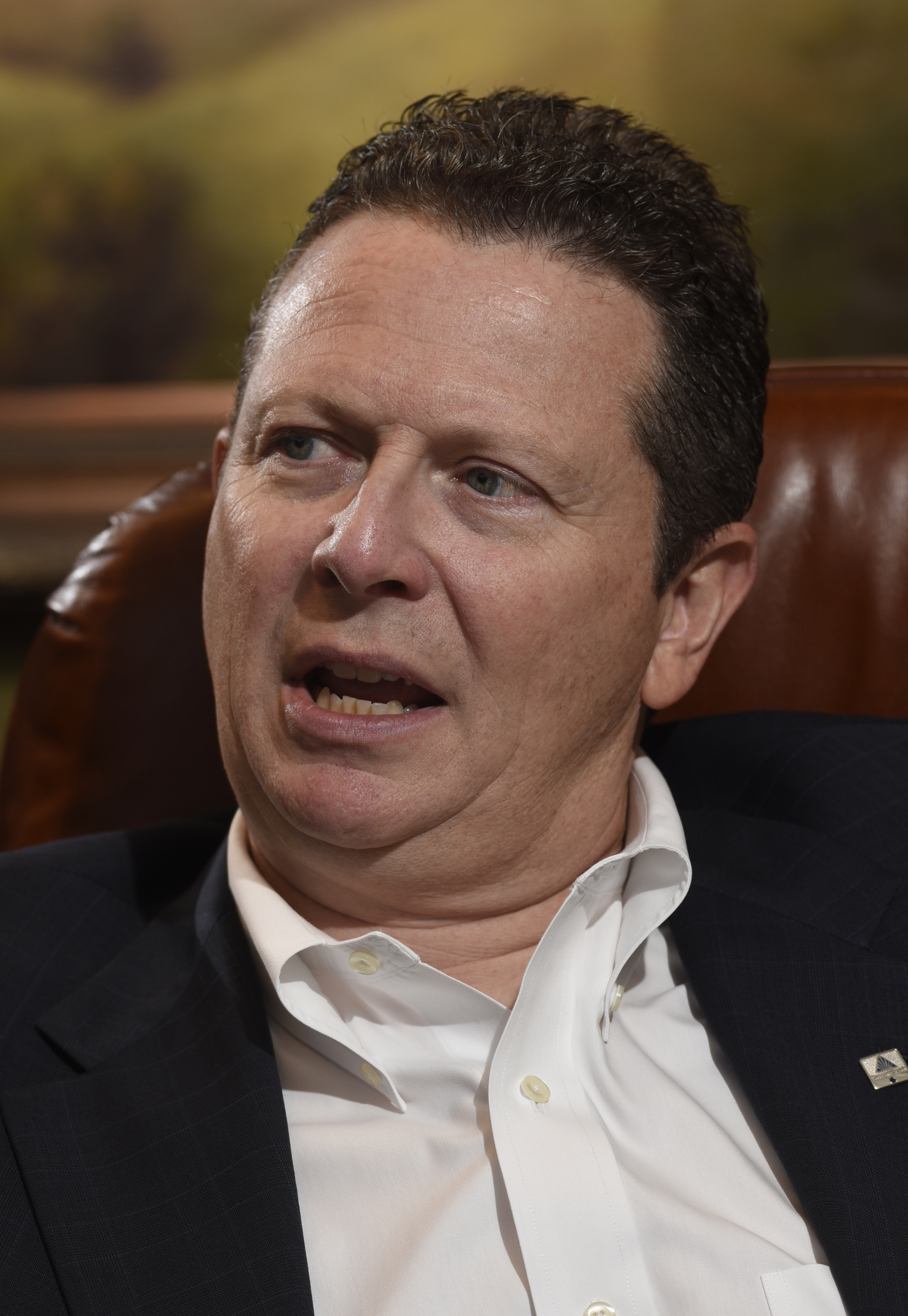 Billy Carroll, president and CEO of SmartFinancial, speaks during an interview in the offices of Cornerstone Bank onTuesday, Sept. 1, 2015, in Chattanooga, Tenn.