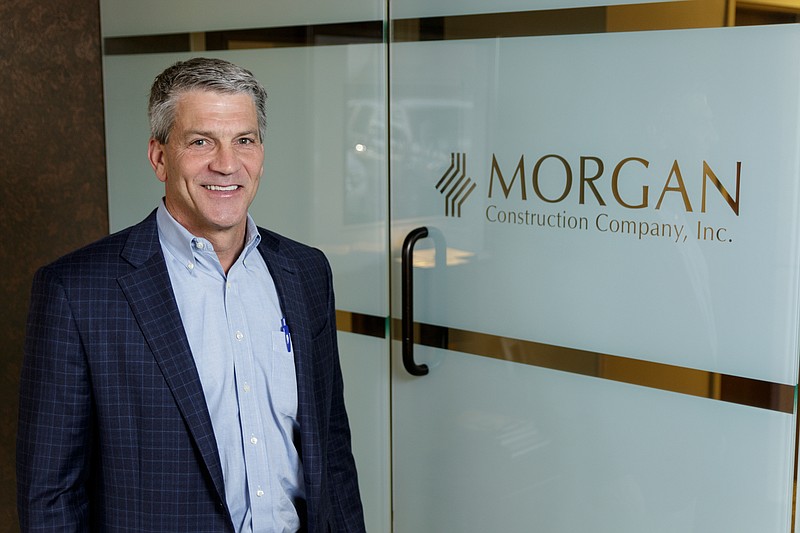 Morgan Construction Co. President Jeff Morgan poses for a portrait in their offices on Thursday, May 3, 2018, in Chattanooga, Tenn. 