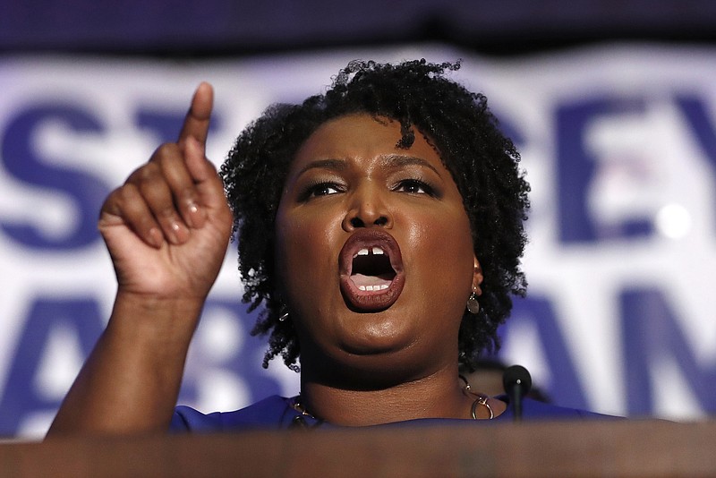 Georgia Democratic gubernatorial candidate Stacey Abrams speaks during an election-night watch party, Tuesday, May 22, 2018, in Atlanta. (AP Photo/John Bazemore)

