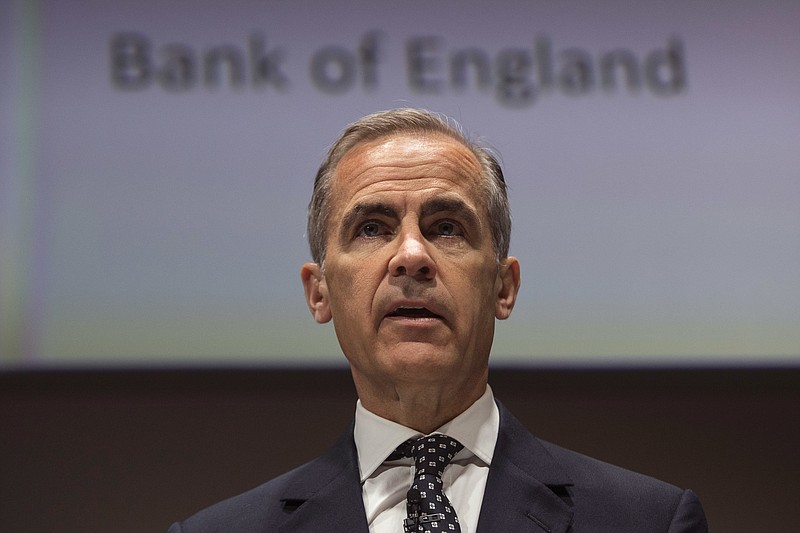 
              Bank of England Governor Mark Carney delivers a speech, during the Bank of England Markets Forum 2018, at Bloomberg, in central London, Thursday May 24, 2018. (Victoria Jones/Pool Photo via AP)
            