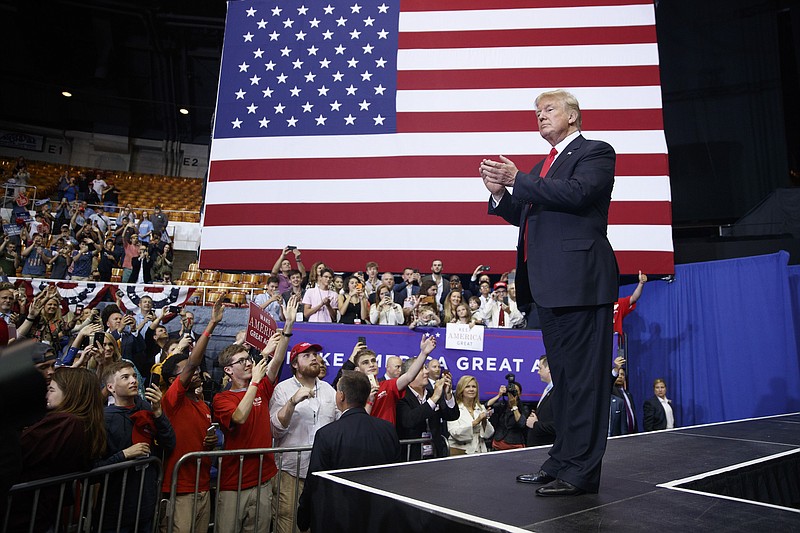 President Donald Trump delivers remarks at a campaign-style rally at the Nashville Municipal Auditorium in Nashville, Tenn., earlier this week. (Tom Brenner/The New York Times)