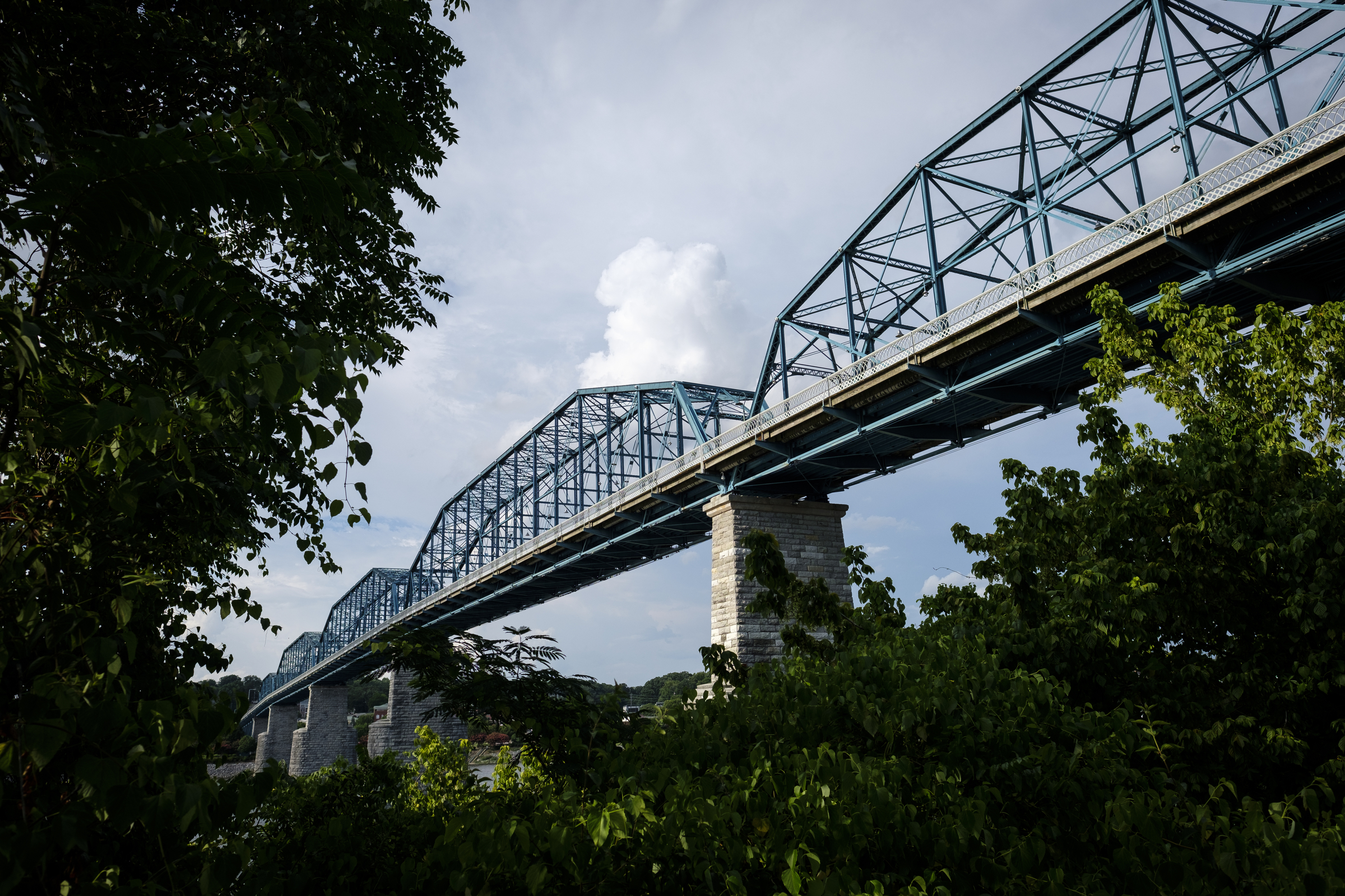 The Walnut Street Bridge is seen on Wednesday, July 6, 2016, in Chattanooga, Tenn. $9 million are planned for rehabilitation of the bridge.