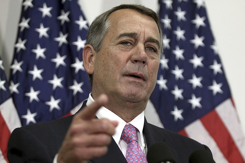 House Speaker John Boehner was asked about the GOP last Thursday at a policy conference in Michigan. He said, "There is no Republican Party. There's a Trump Party." (AP Photo/Lauren Victoria Burke/file)