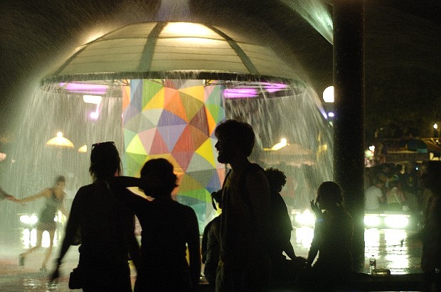 The fountain in Centeroo at the Bonnaroo Music & Arts Festival has a been a popular gathering place for fans since the inaugural event in 2002.