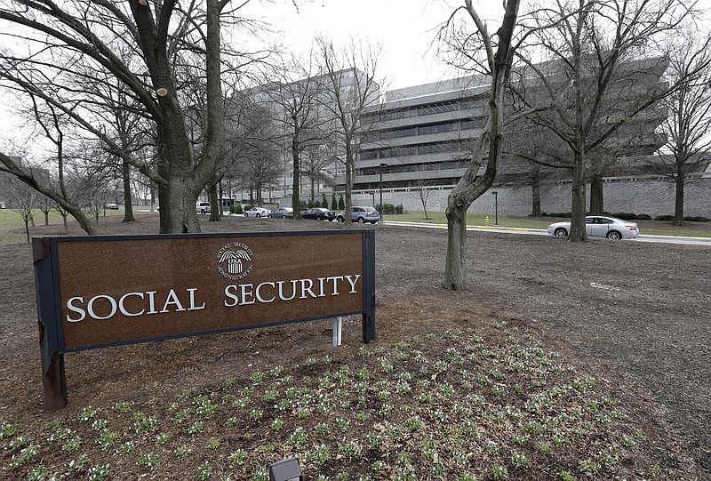 FILE - In this Jan. 11, 2013 file photo, the Social Security Administration's main campus is seen in Woodlawn, Md.