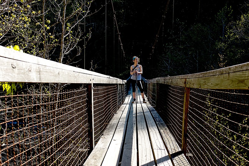 This suspension bridge offers a dramatic change in scenery and the perfect place for a selfie. (Photo by Bryant Hawkins)