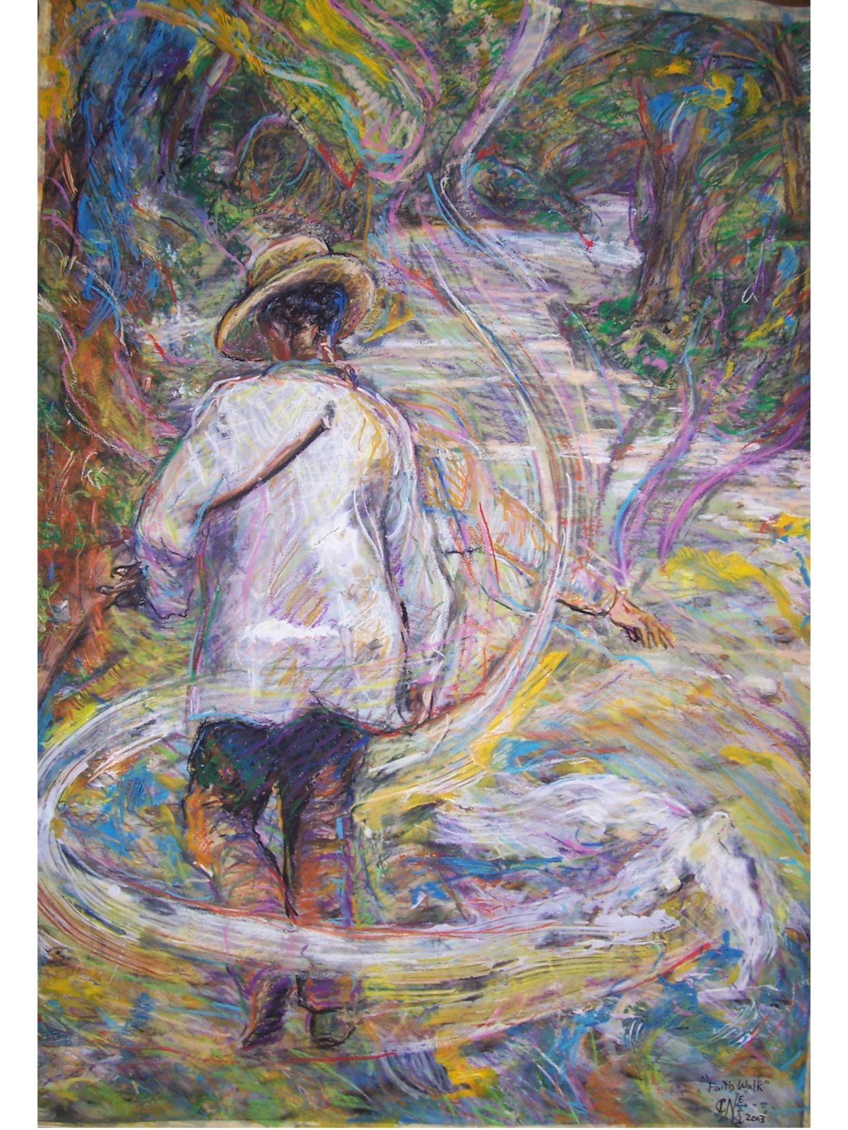 "The Walk," a mixed-media work on paper by Charlie Newton. (Photo from Charlie Newton)