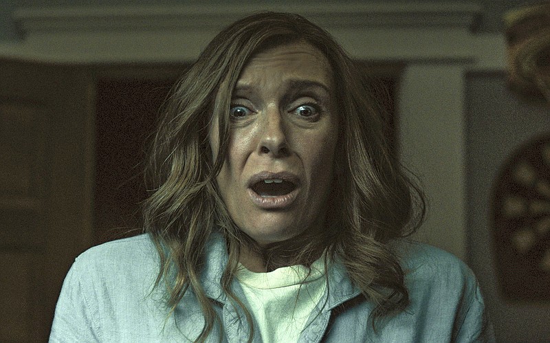 This image released by A24 shows Toni Collette in a scene from "Hereditary." (A24 via AP)
